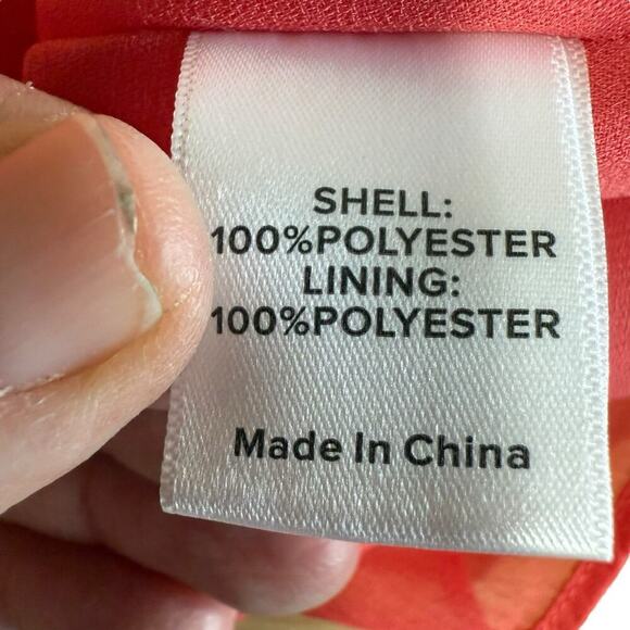 Evereve Hayden Chiffon Gathered Blouse Orange Red M Feminine Whimsical Boho Prep - Picture 6 of 10